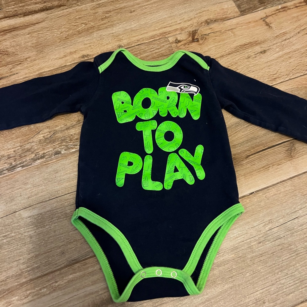 NFL Seattle Kids Bodysuit - Black and Neon Green